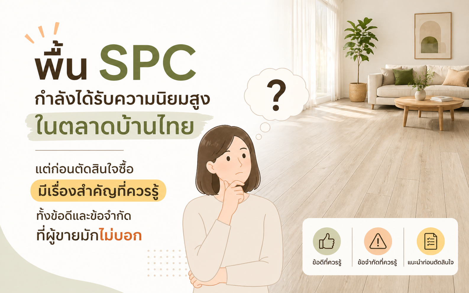 พื้น SPC ดีจริงไหม? สรุปข้อดี-ข้อเสียที่ร้านค้าไม่เคยบอก