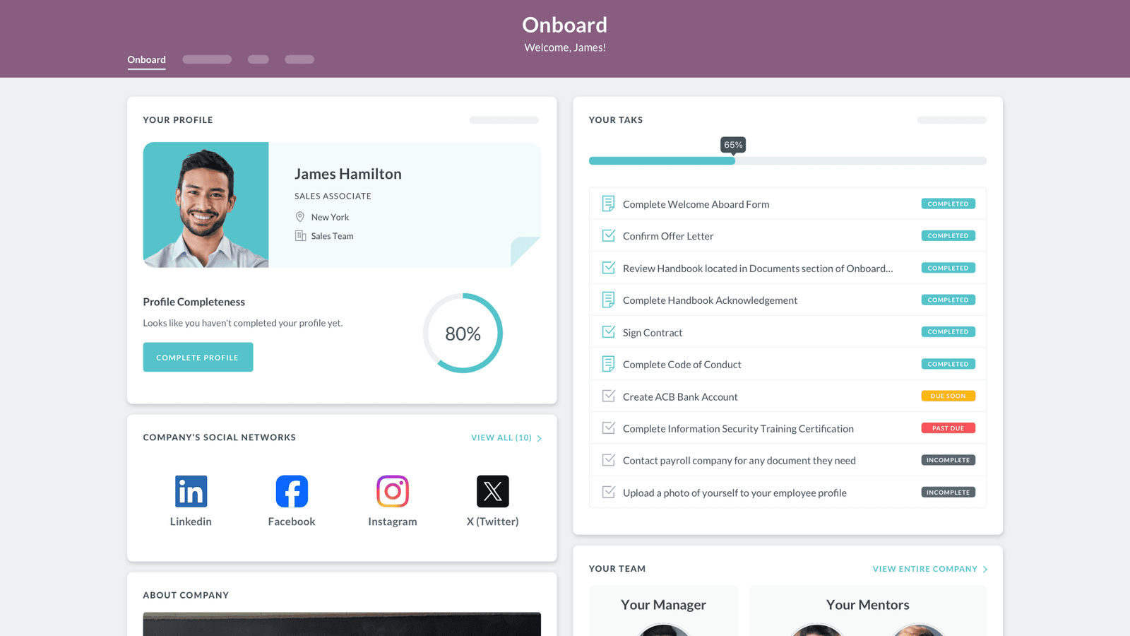 1. Onboarding That’s Fast, Structured, and Customizable