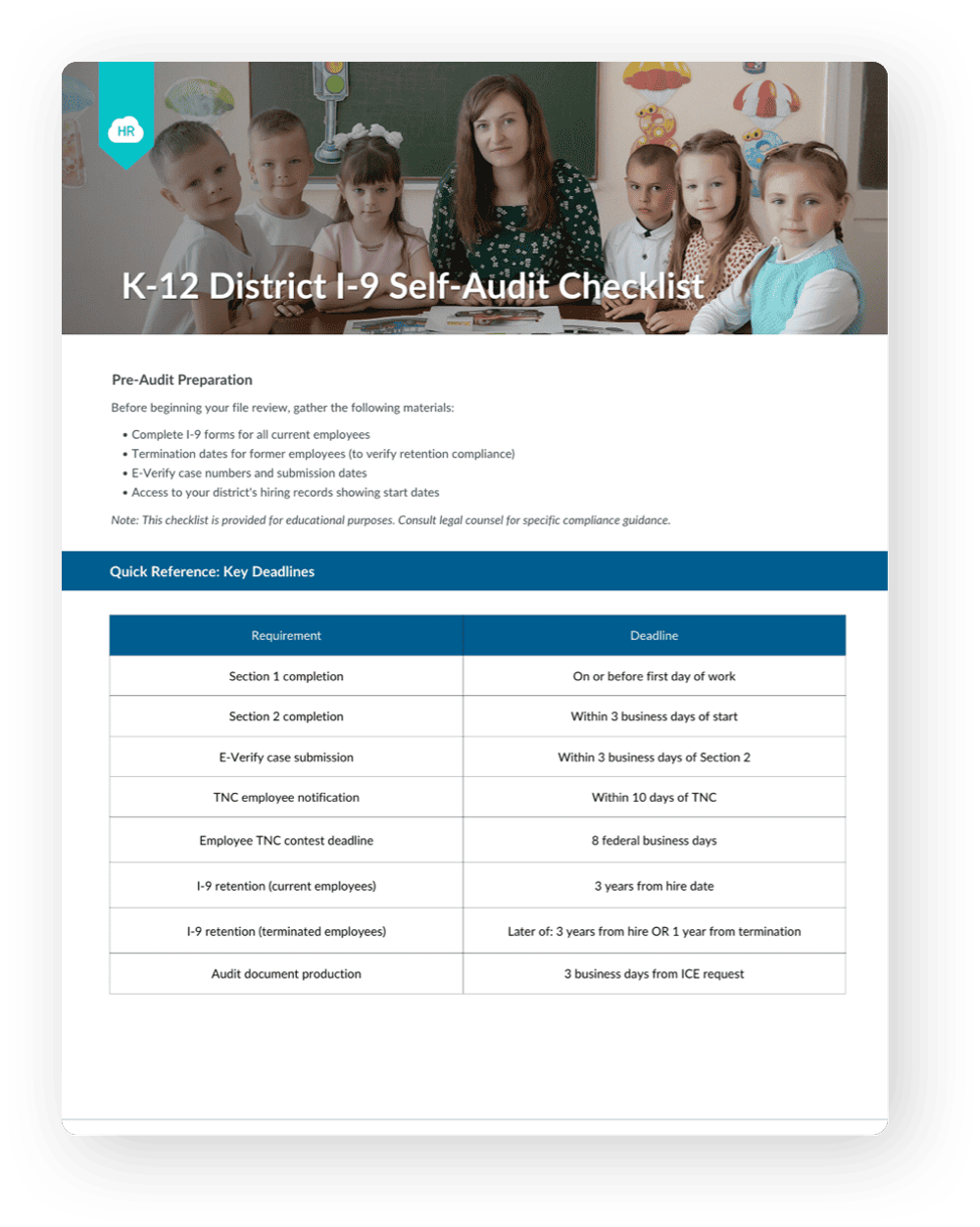 K-12 District I-9 Self-Audit Checklist