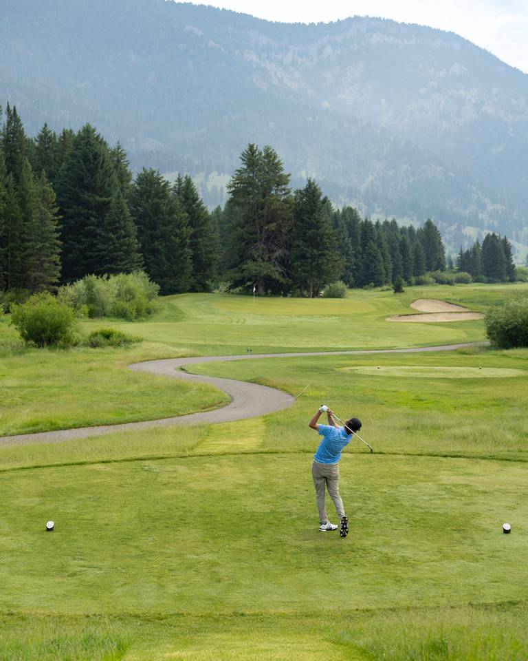 Golfer at the Big Sky Resort Golf Course