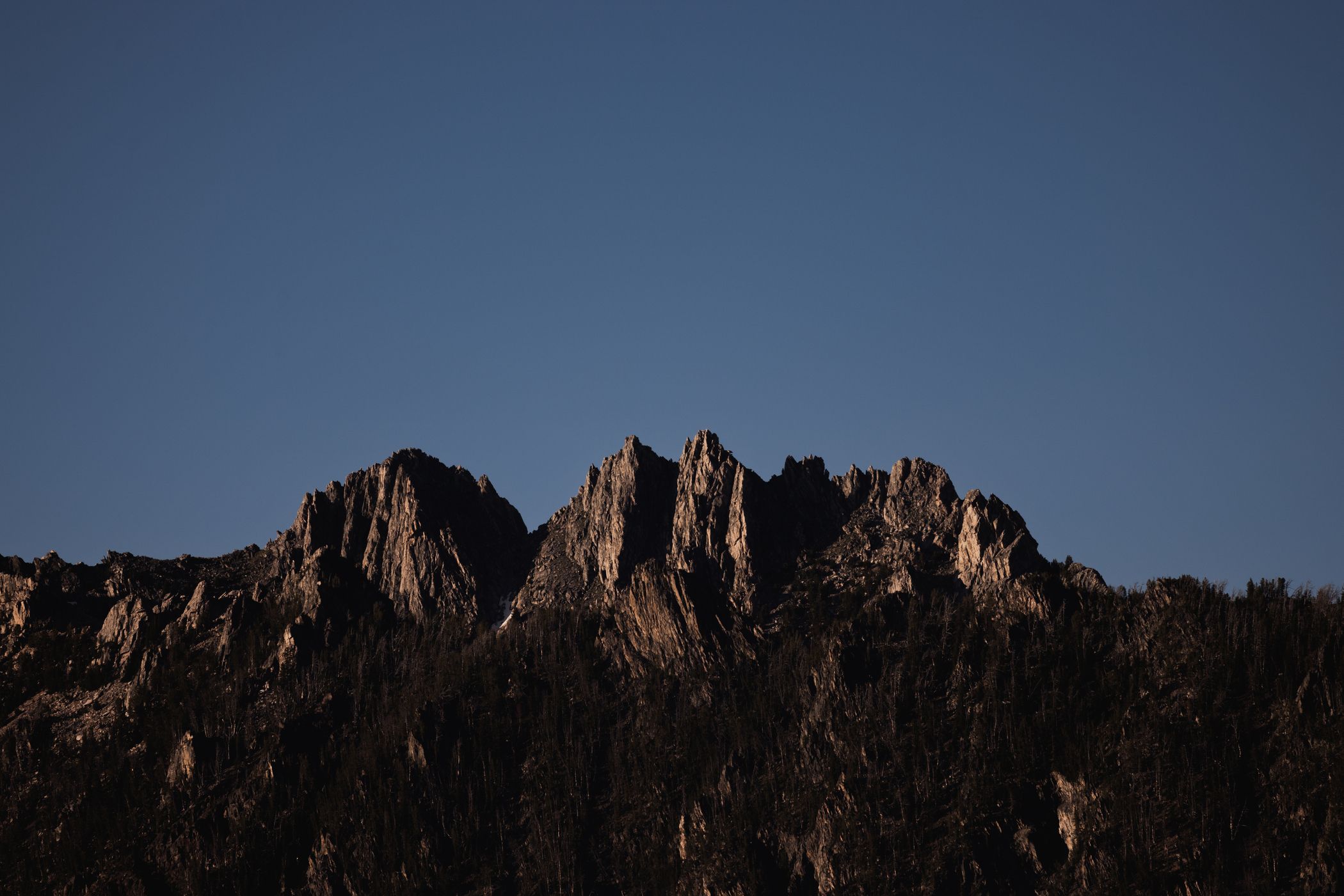 Mountain peaks in summer