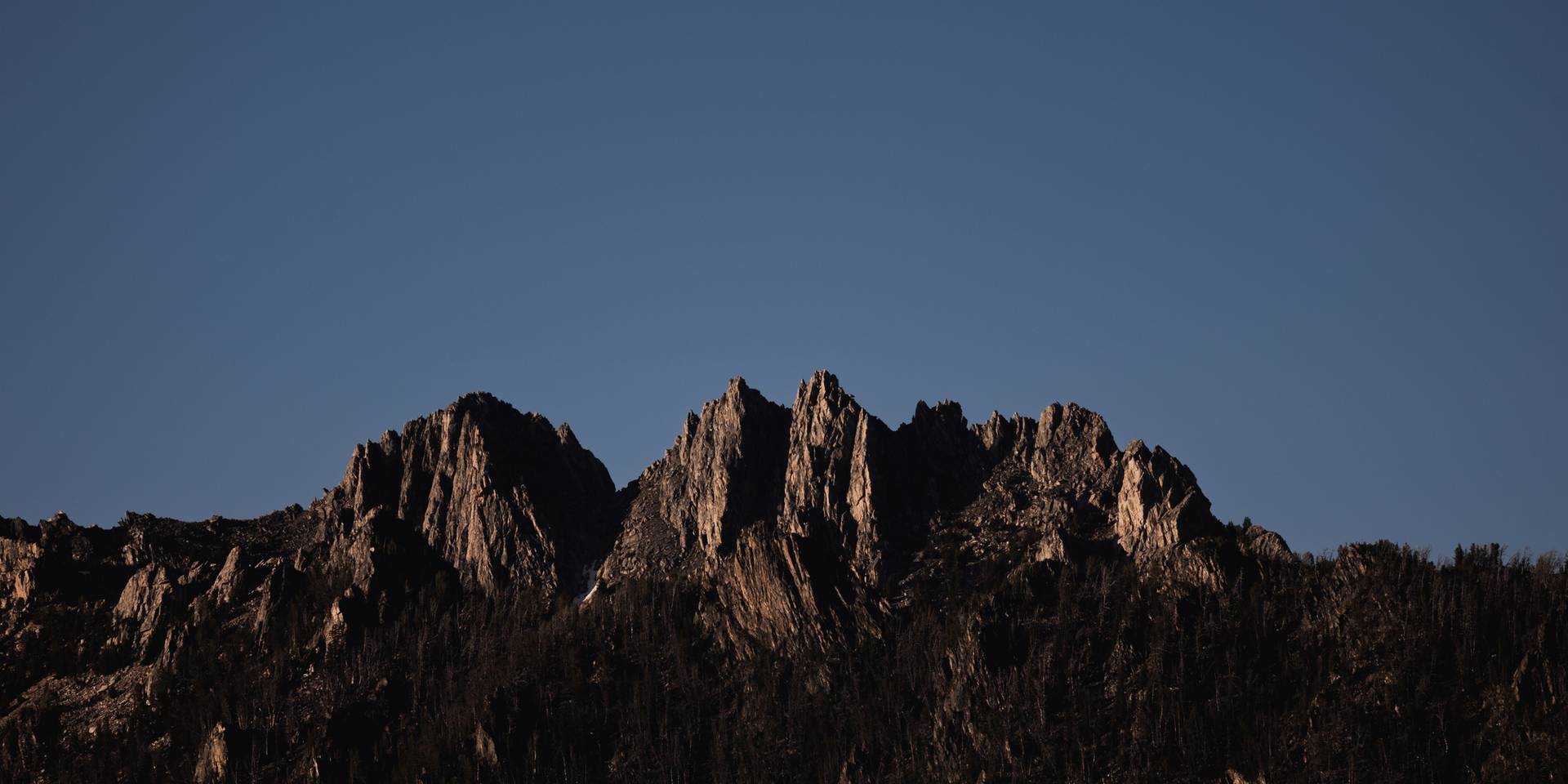 Mountain peaks in summer