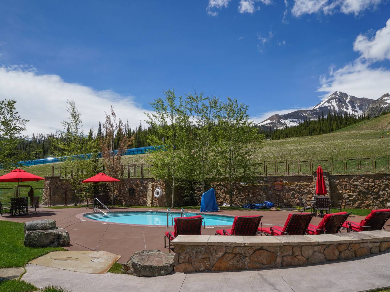 Village Center pool in summer