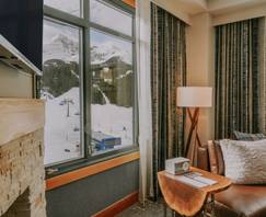 Hotel room with a view of the slopes