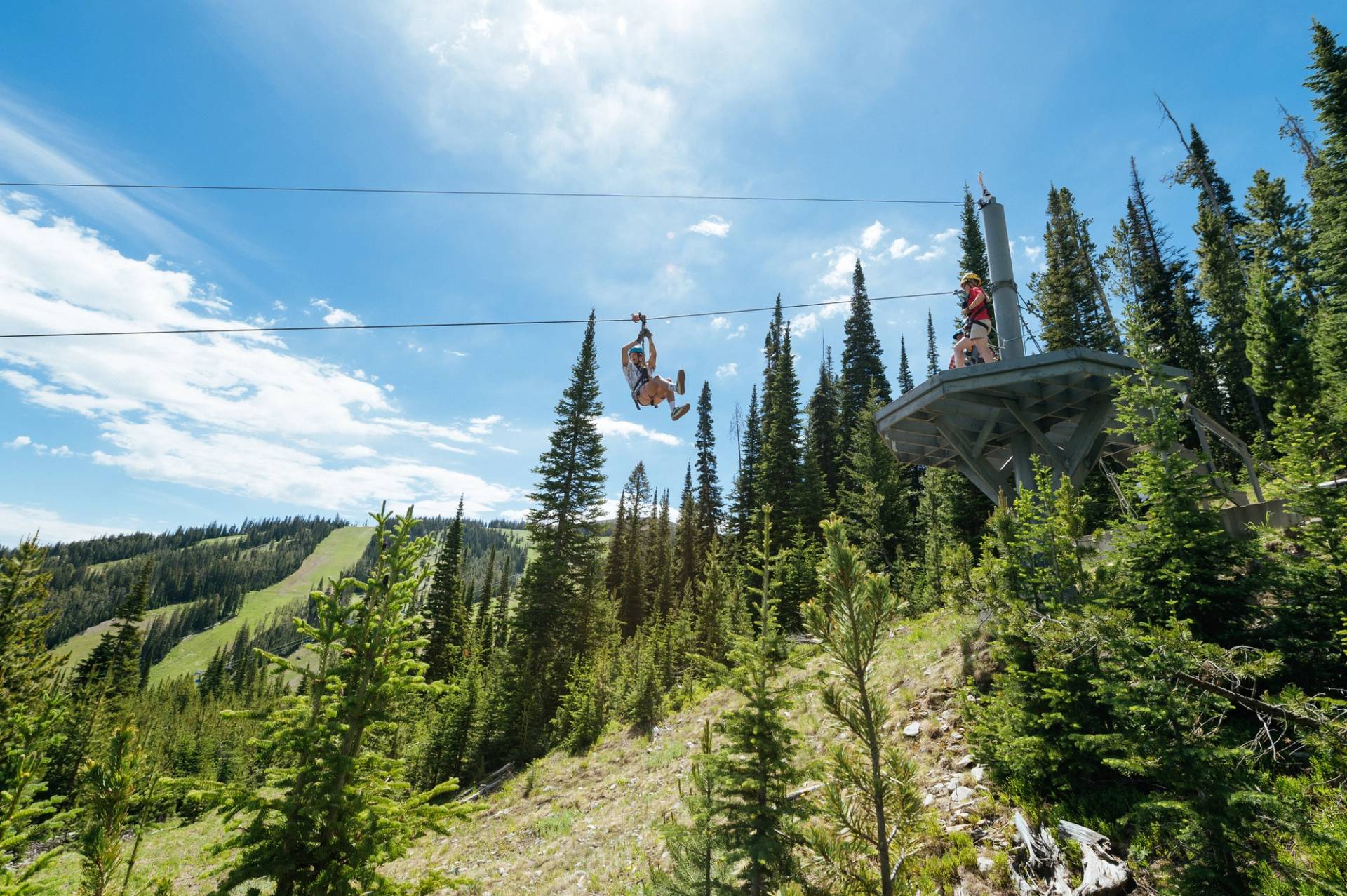 Ziplining at Big Sky Resort