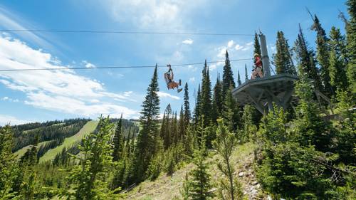 Ziplining at Big Sky Resort