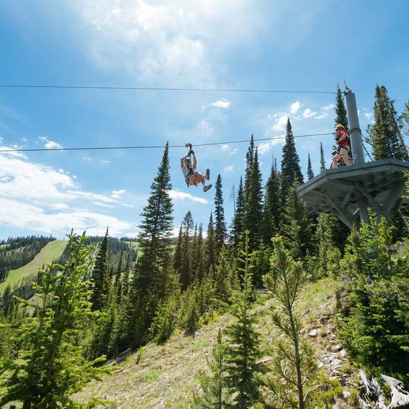 Teenager on a zipline
