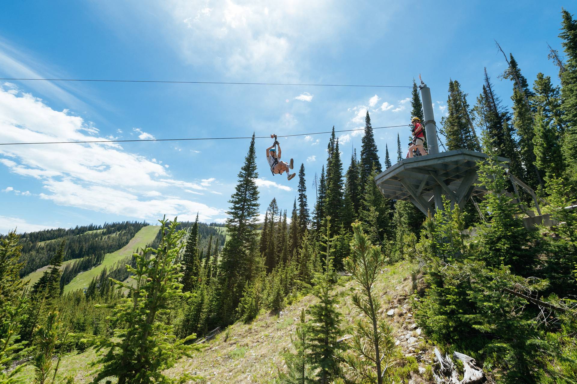 Ziplining at Big Sky Resort