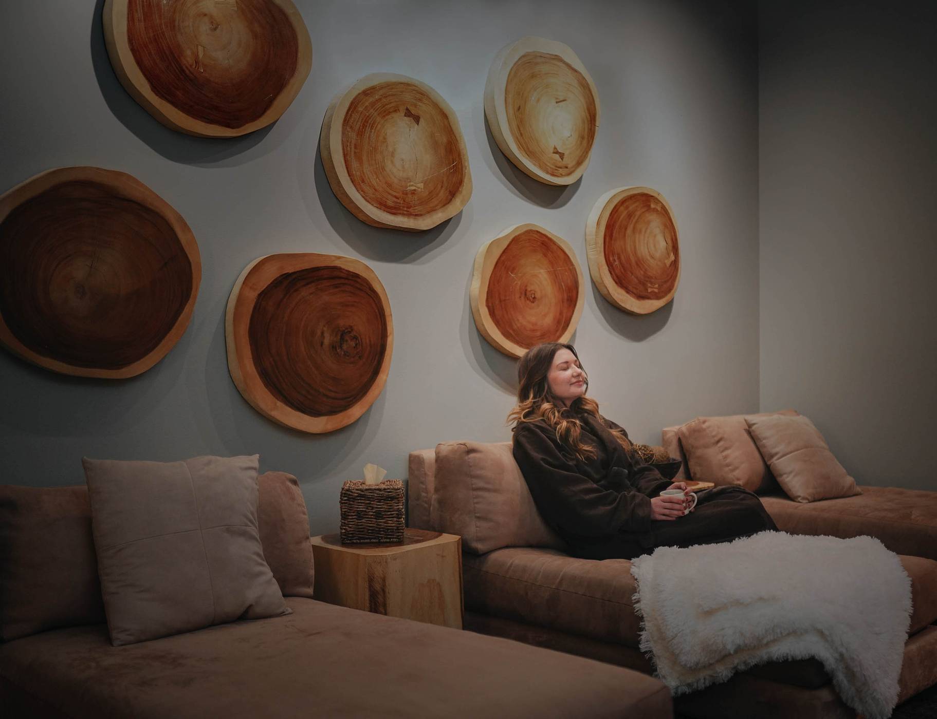 Woman in the Solace Spa lounge