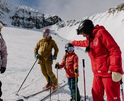 Skiers in a group lesson