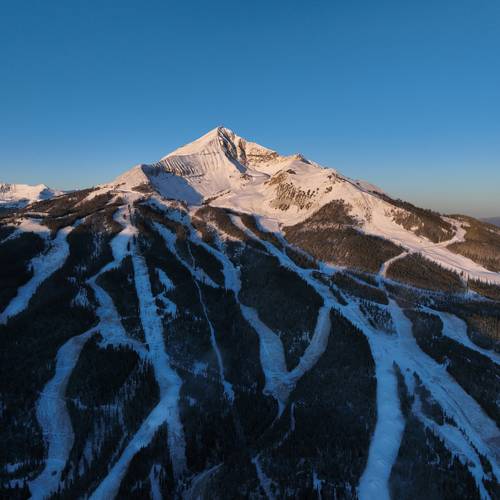 Sunrise over Lone Mountain in winter