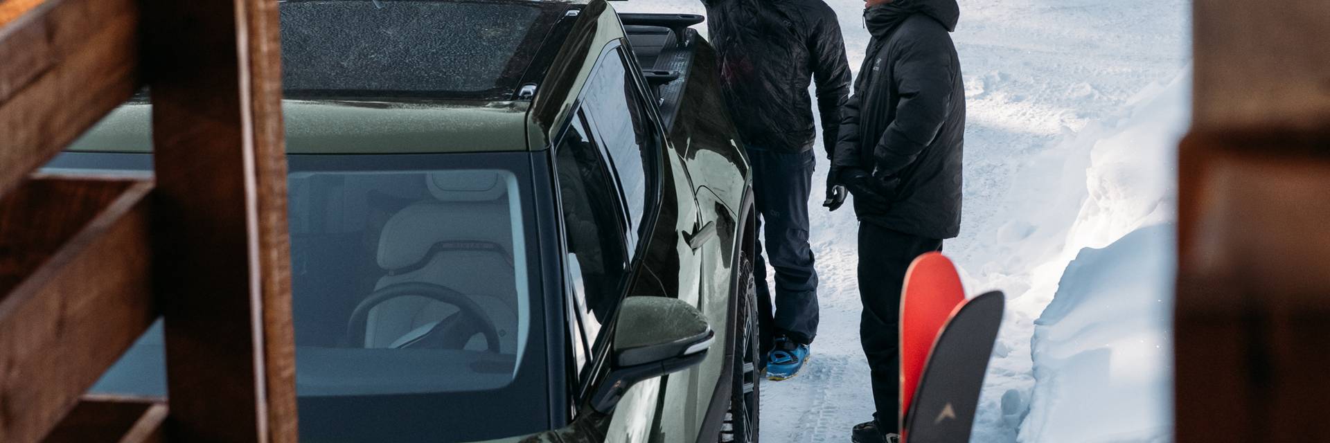 Rivian truck in snow