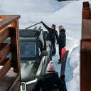 Rivian truck in snow