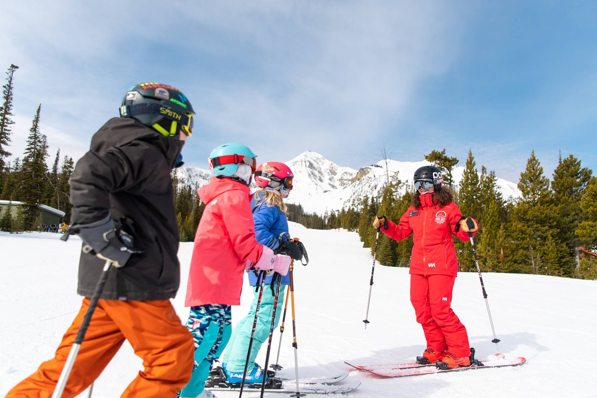 Group of kids in a ski lesson