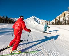 Skier in a private lesson