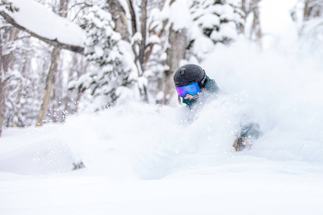 Skier in deep powder