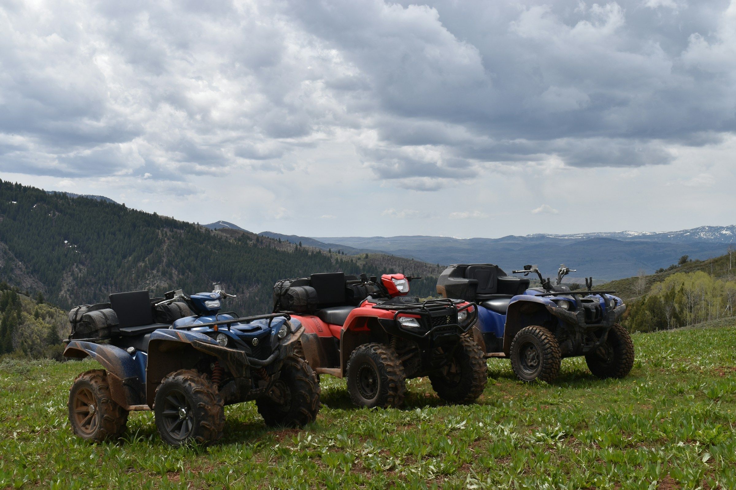 ATVs on a ridgeline in summer