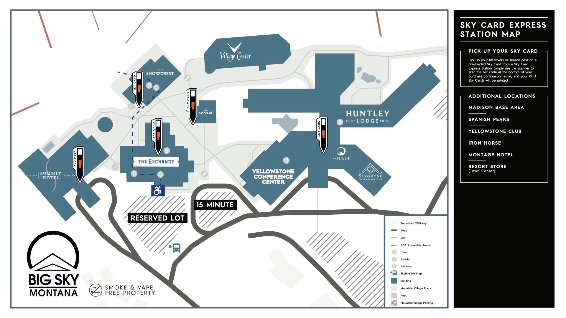 Map showing Sky Card Express Box locations