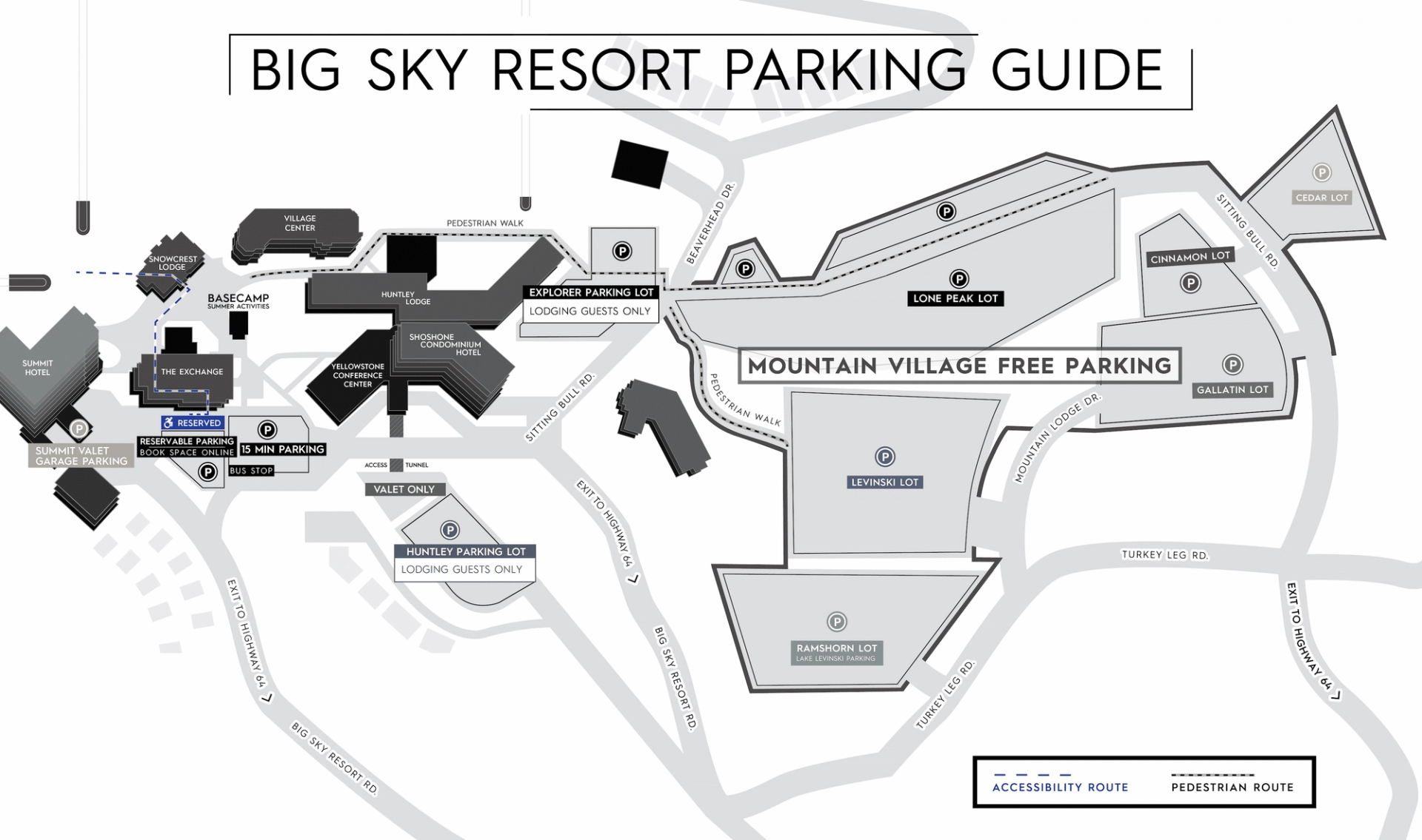 Big Sky Resort Parking Map