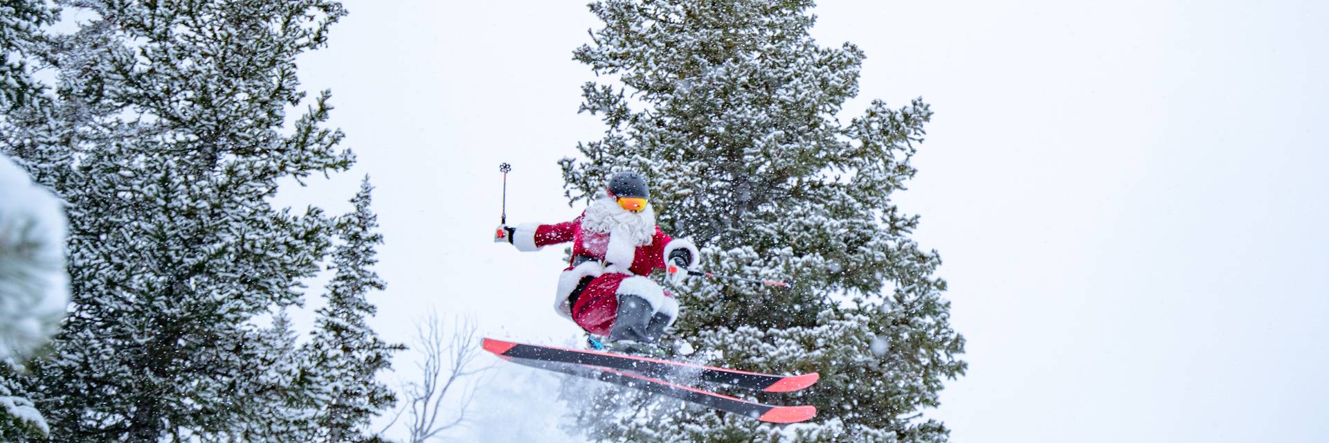 Santa skiing