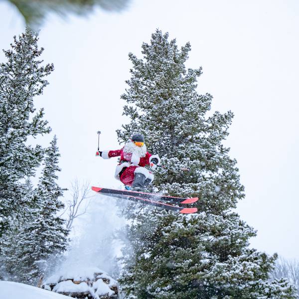 Santa skiing