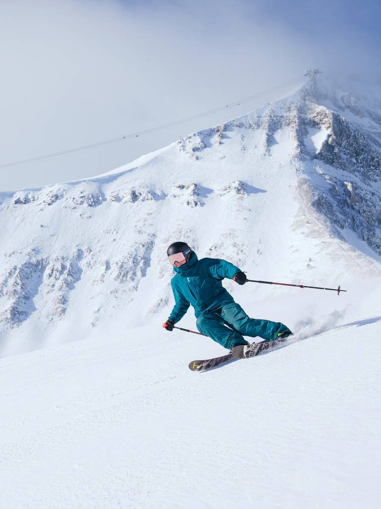 Skier on a groomed run