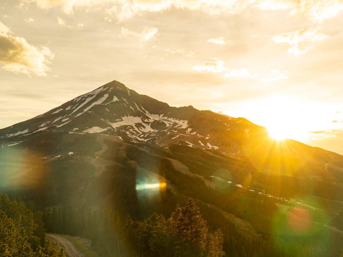 Lone Mountain at sunset