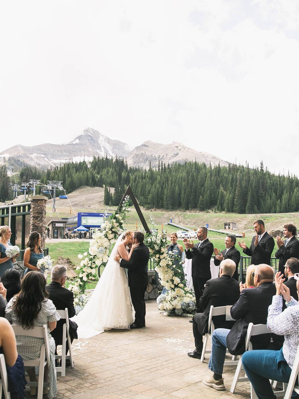 Outdoor wedding ceremony on the Peaks Terrace