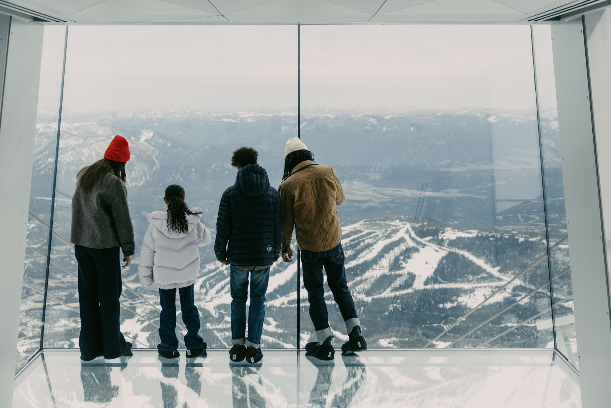 Family at Kircliff in winter
