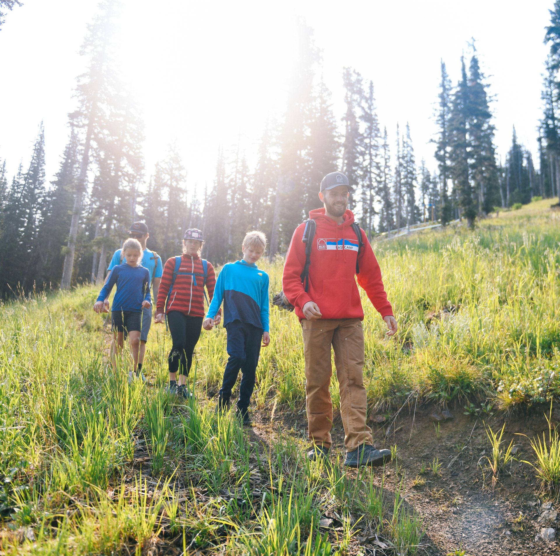 Hiking group at Big Sky Resort