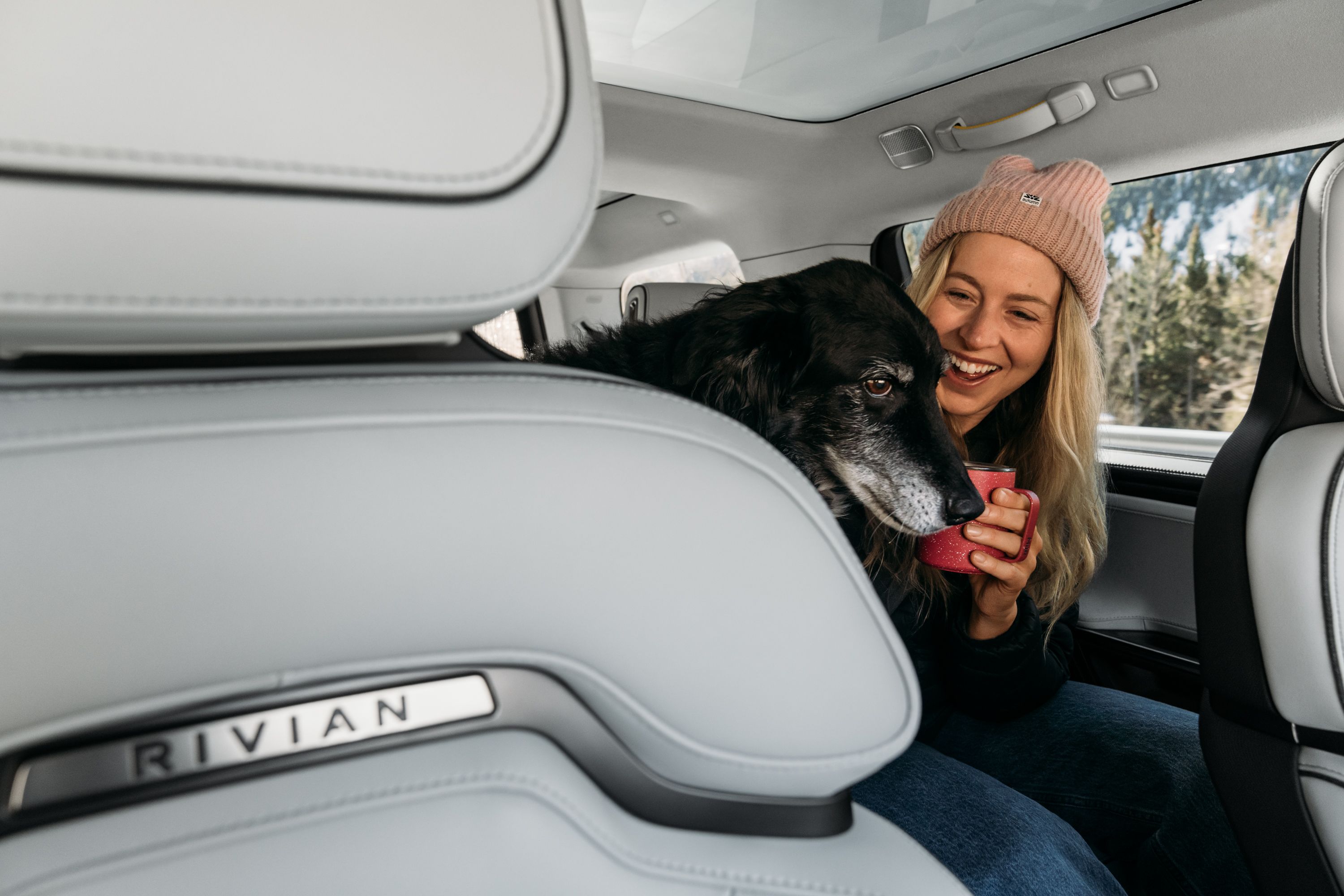 Rivian truck in snow