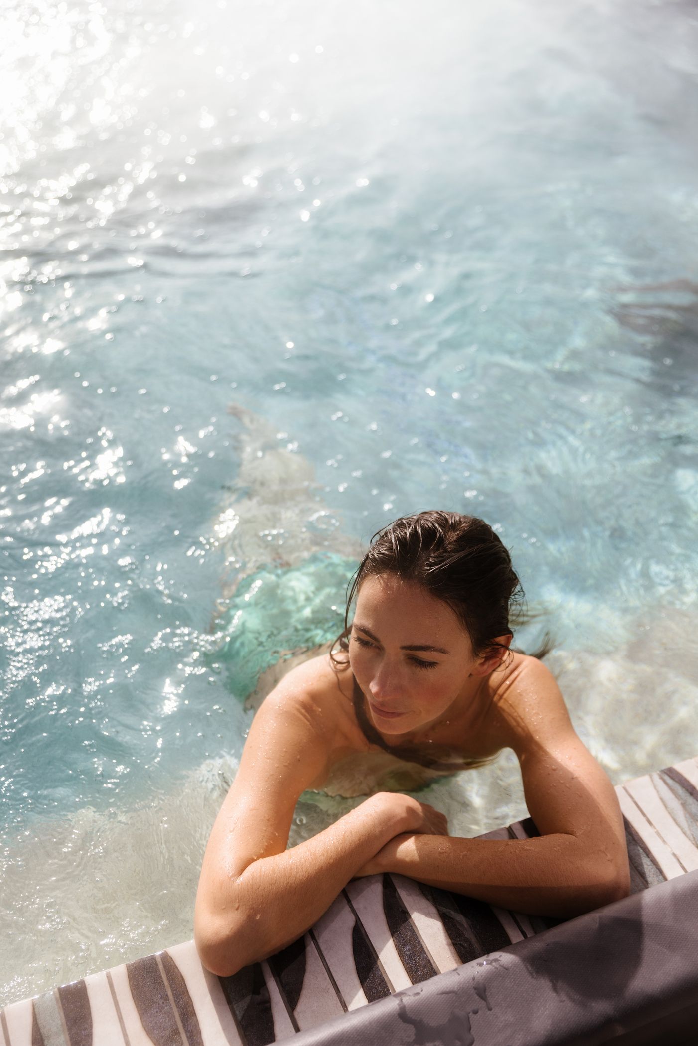 Woman in a swimming pool