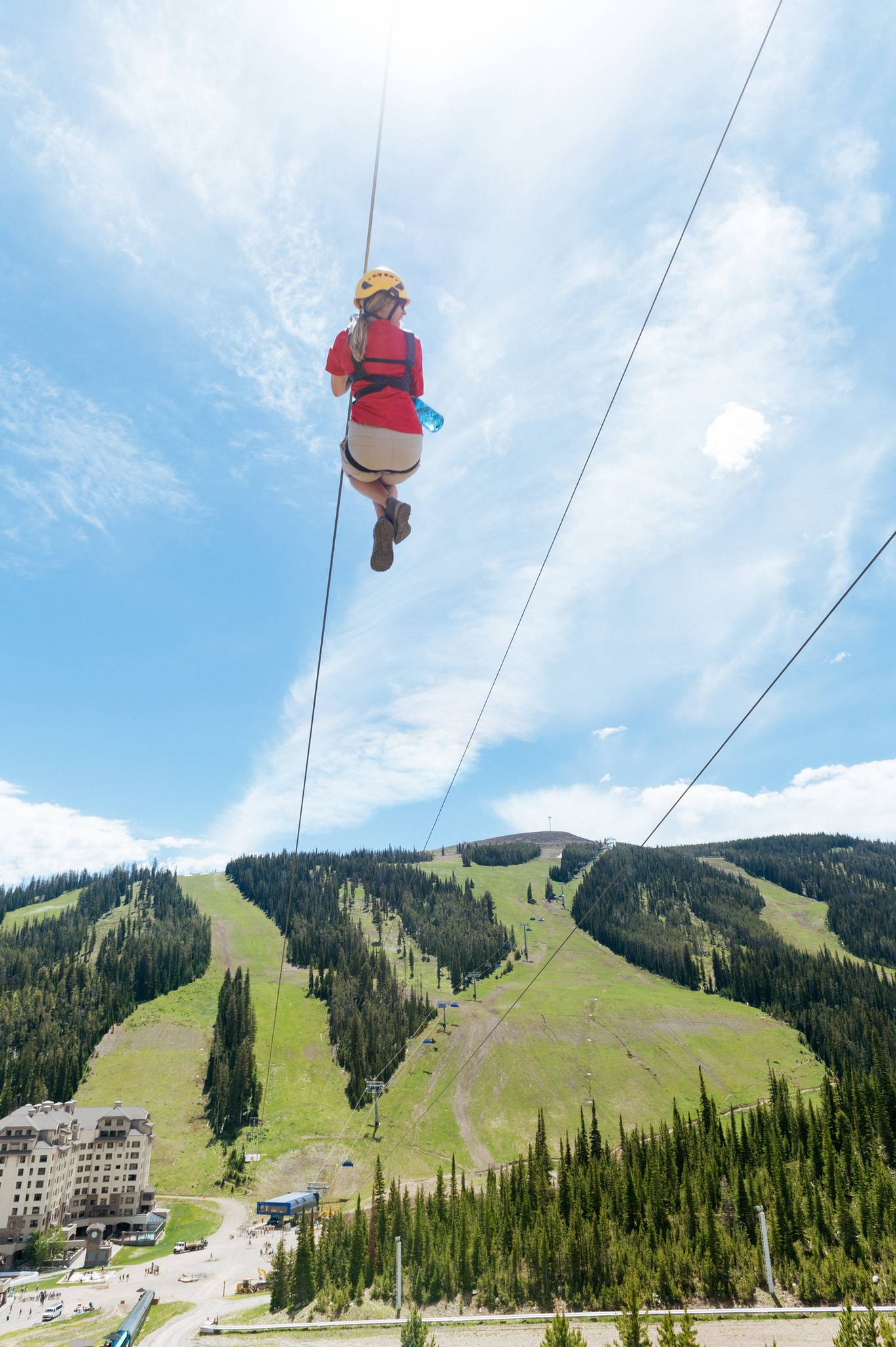 Person on a zipline