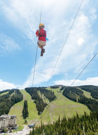 Person on a zipline