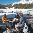 Group of people on the Vista Deck in winter