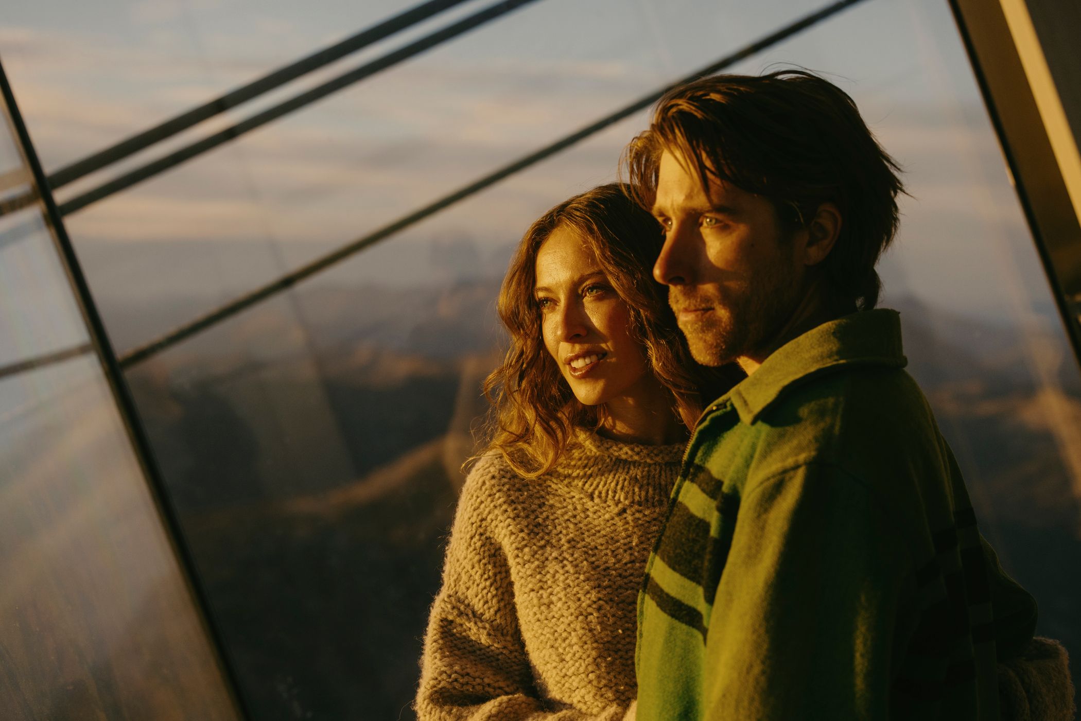 Couple in sunset light