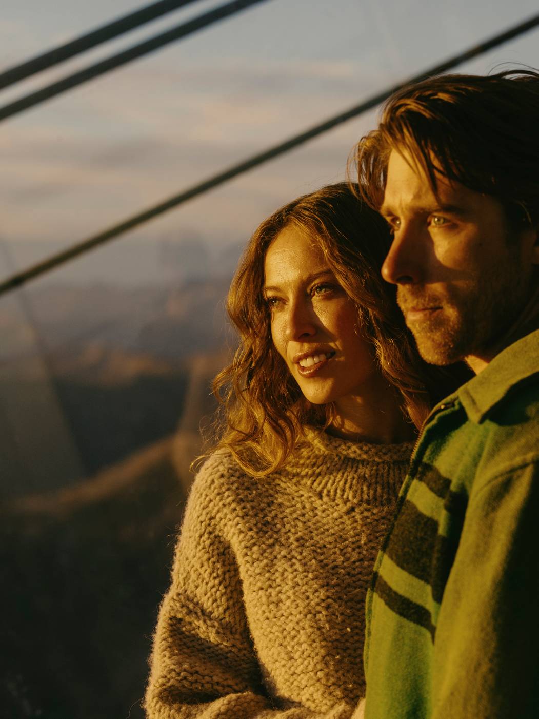 Couple in sunset light