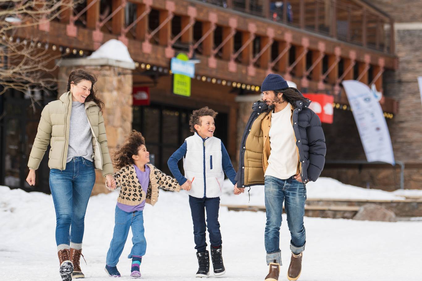 Mountain peaks covered in snow