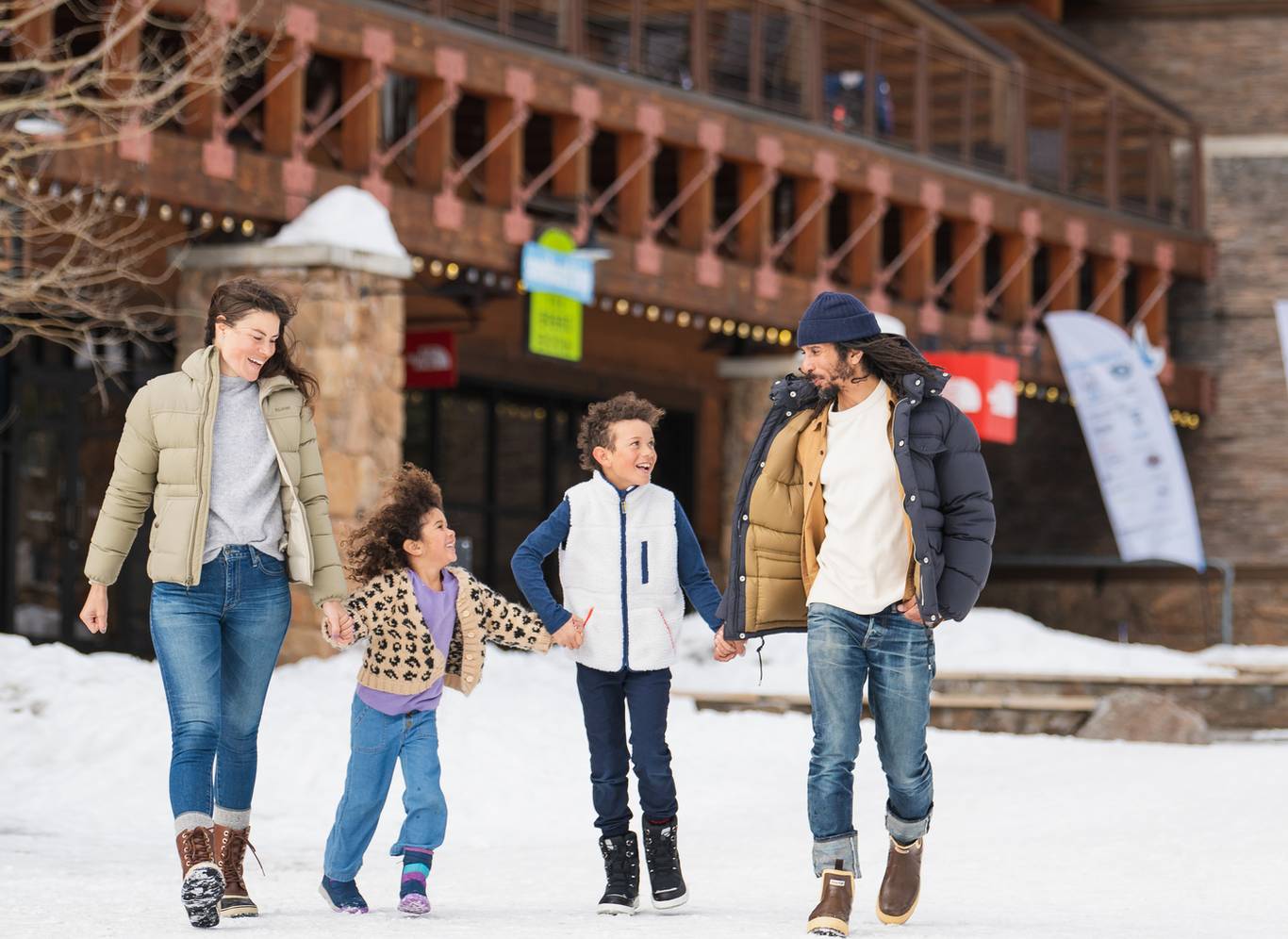 Family in the Big Sky Resort Mountain Village