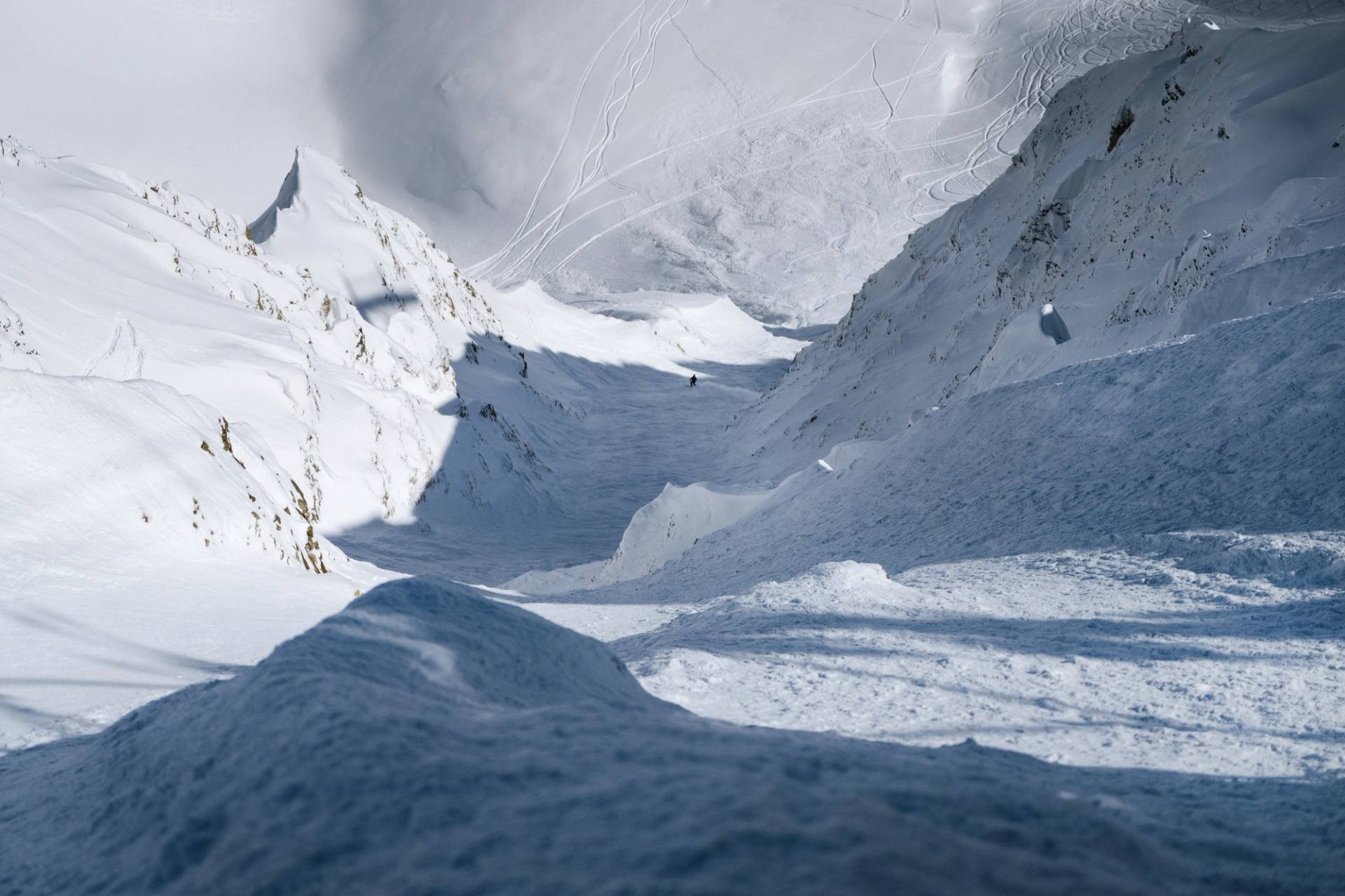 Skier in the Big Couloir