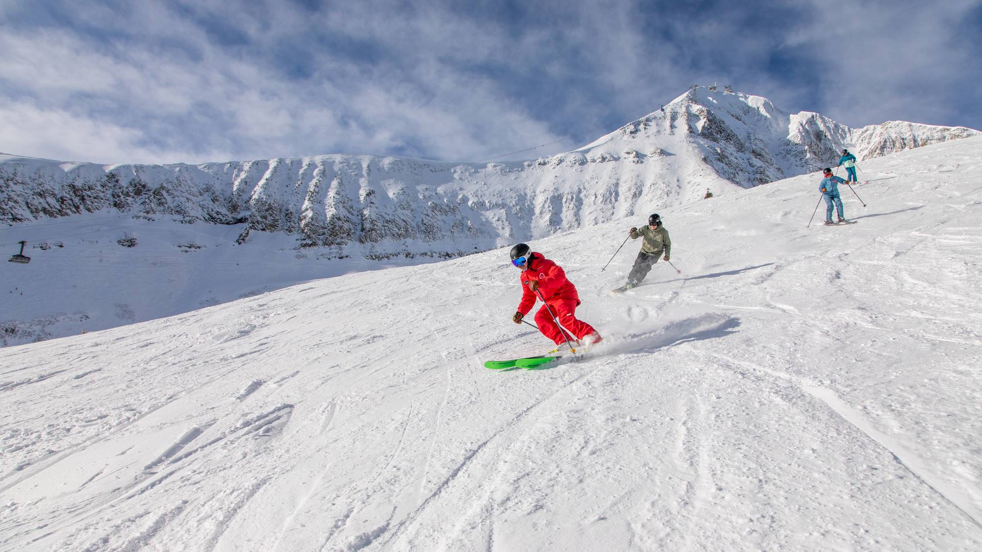 Skiers in a group lesson