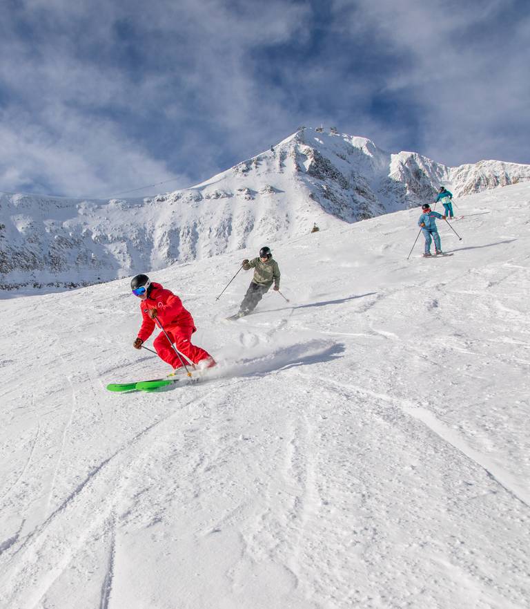 Skiers in a group lesson