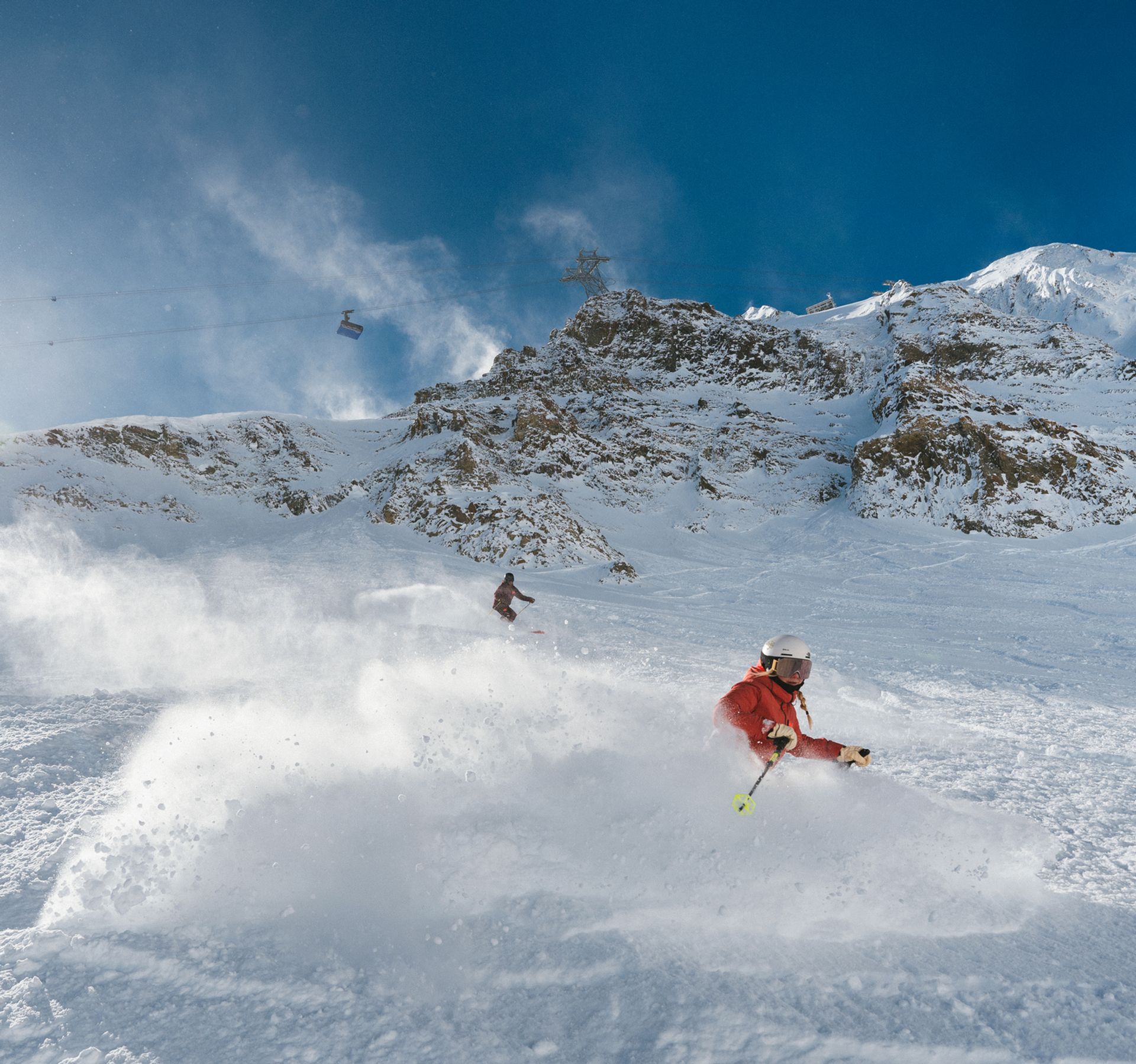 Skiers in the Gullies