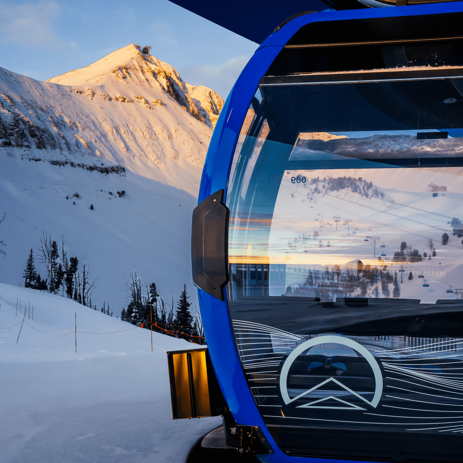 Explorer Gondola cabin with Lone Peak in the background