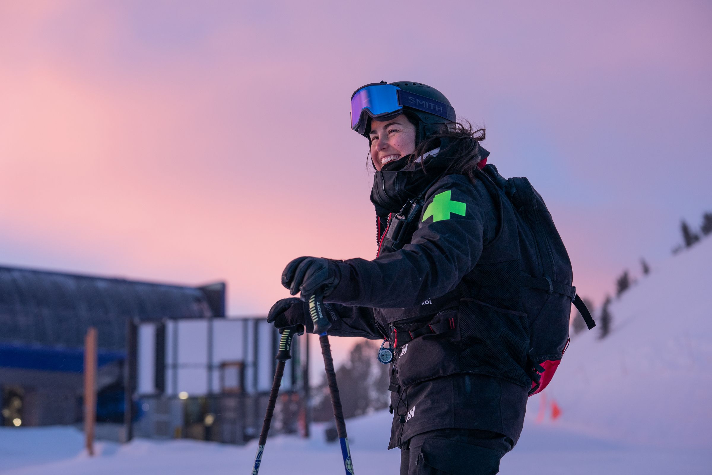 Ski patroller smiling