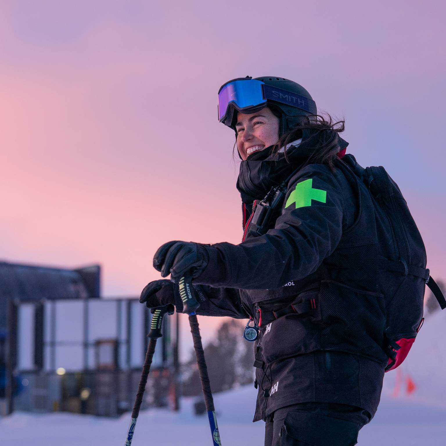 Ski patroller smiling