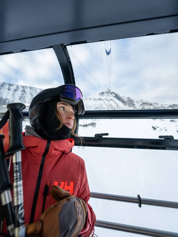 Rider on the Lone Peak Tram