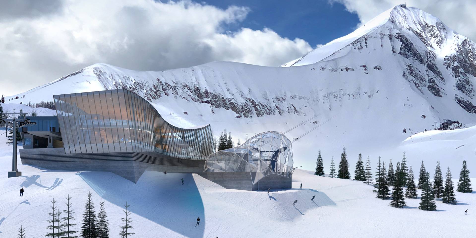 Rendering of a new on-mountain dining facility