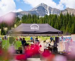 Live music in the Big Sky Resort plaza in the summer