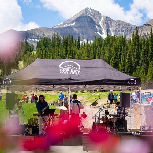 Live music in the Big Sky Resort Mountain Village Plaza